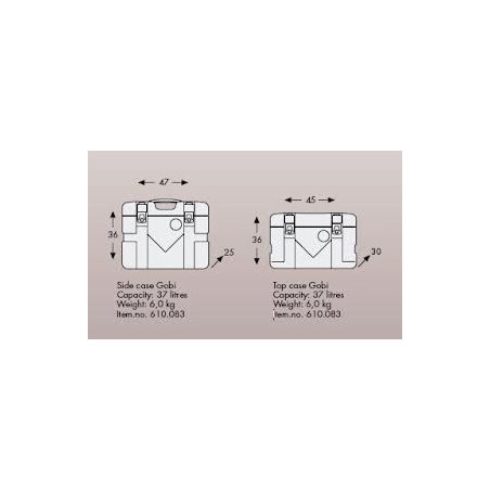 Gobi sada bočných kufrov čiernych 38 litrov