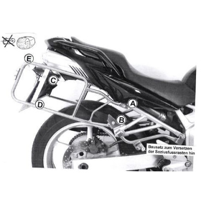 FZ6/FAZER (2004-2006) Sada nosičov bočných kufrov strieborná