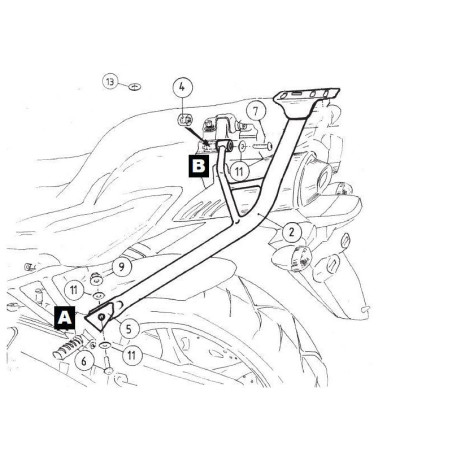 FZ 6/FAZER S2 (2007-2010) ALURACK Nosič horných kufrov strieborný