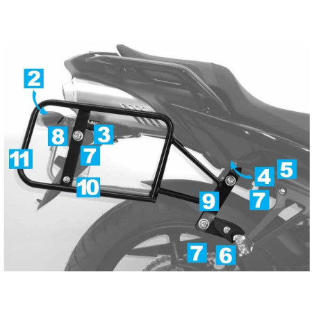 FZ6/FAZER S2(2007-2010) Sada lock-it nosičov bočných kufrov čierna