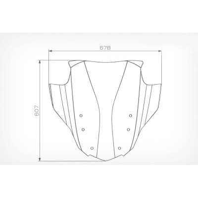 Predné plexi K 1600 s vetraním - číre