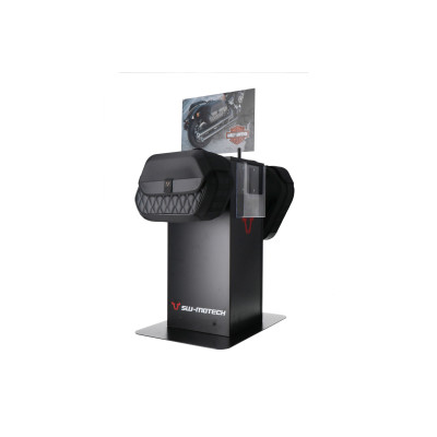 Sales display with mounting Theme: Harley LH side bag and accessories.