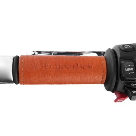 Kožené manžety Wunderlich na rukoväte - hnedé