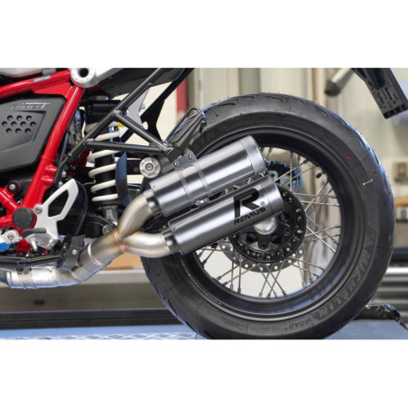 REMUS »MESH« dvojitá koncovka -nízka-nerez