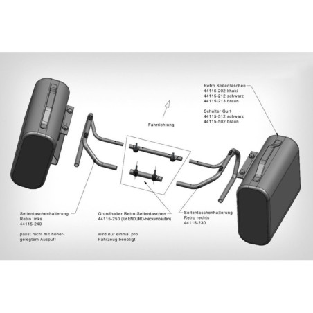 držiak na tašku - držiak na rúrky MAMMUT ENDURO