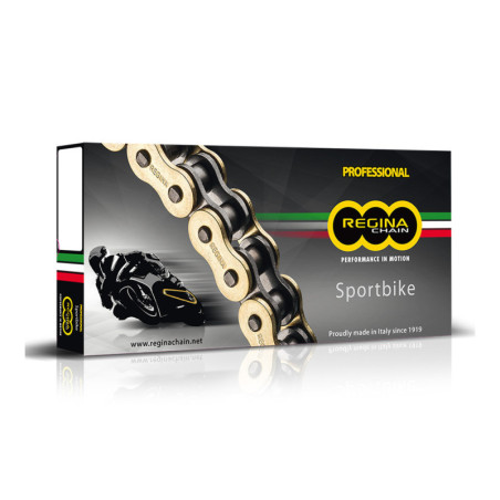 Regina 530-ZRPO retiazková sada 130 článkov reťaze - zlatá