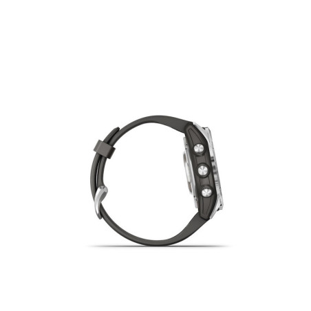 GARMIN fenix 7S Pro Solar, Silver Stainless Steel, Graphite Band