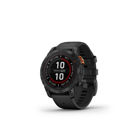 GARMIN fenix 7 Pro Solar, Slate Gray Stainless Steel, Black Band