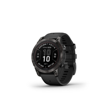 GARMIN fenix 7 Pro Sapphire Solar, Carbon Gray DLC Titanium, Black Band