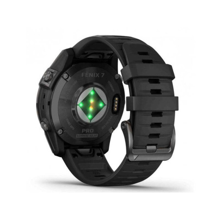 GARMIN fenix 7 Pro Sapphire Solar, Carbon Gray DLC Titanium, Black Band