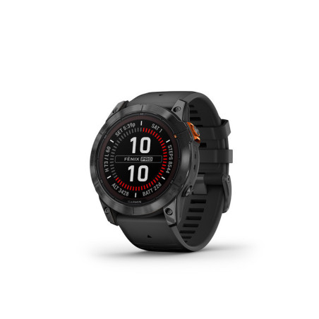 GARMIN fenix 7X Pro Solar, Slate Gray Stainless Steel, Black Band