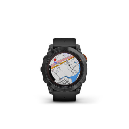 GARMIN fenix 7X Pro Solar, Slate Gray Stainless Steel, Black Band