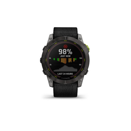 GARMIN Enduro 2, Sapphire Solar, Carbon Gray DLC Titanium. Black UltraFit Nylon strap