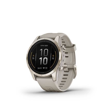 GARMIN epix Pro (g2) Sapphire, 42mm, Soft Gold, Light sand band