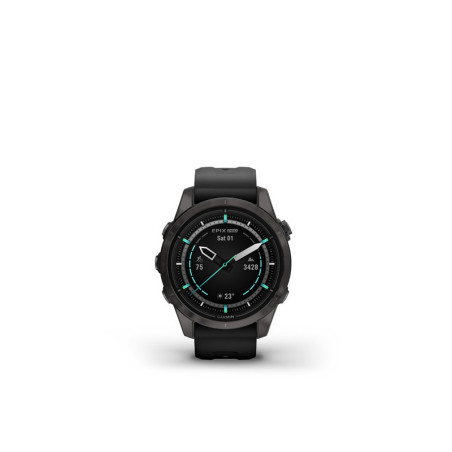 GARMIN epix Pro (g2) Sapphire, 42mm, Carbon Grey DLC Titanium, Black band