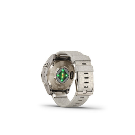GARMIN epix Pro (Gen 2) Sapphire, 42mm, Soft Gold, Cream Heathered Nylon band