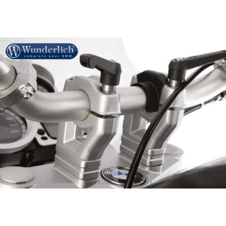 Rýchloupínací úchyt riadidiel čierny s podložkami