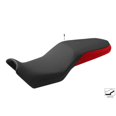 Znížené sedadlo F850GS čierno/červené 835 mm