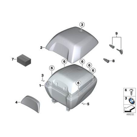 Lakovaný vrch TopCase 30 litrový - Light White