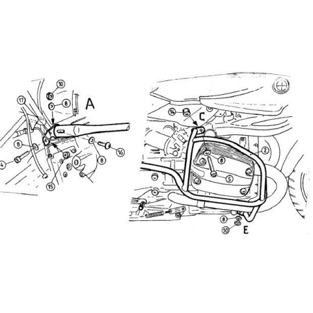 R850/1100R 94-02 padací rám čierna