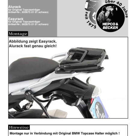 S1000XR (2015-2019) ALURACK nosič zadných kufrov (original nosič)